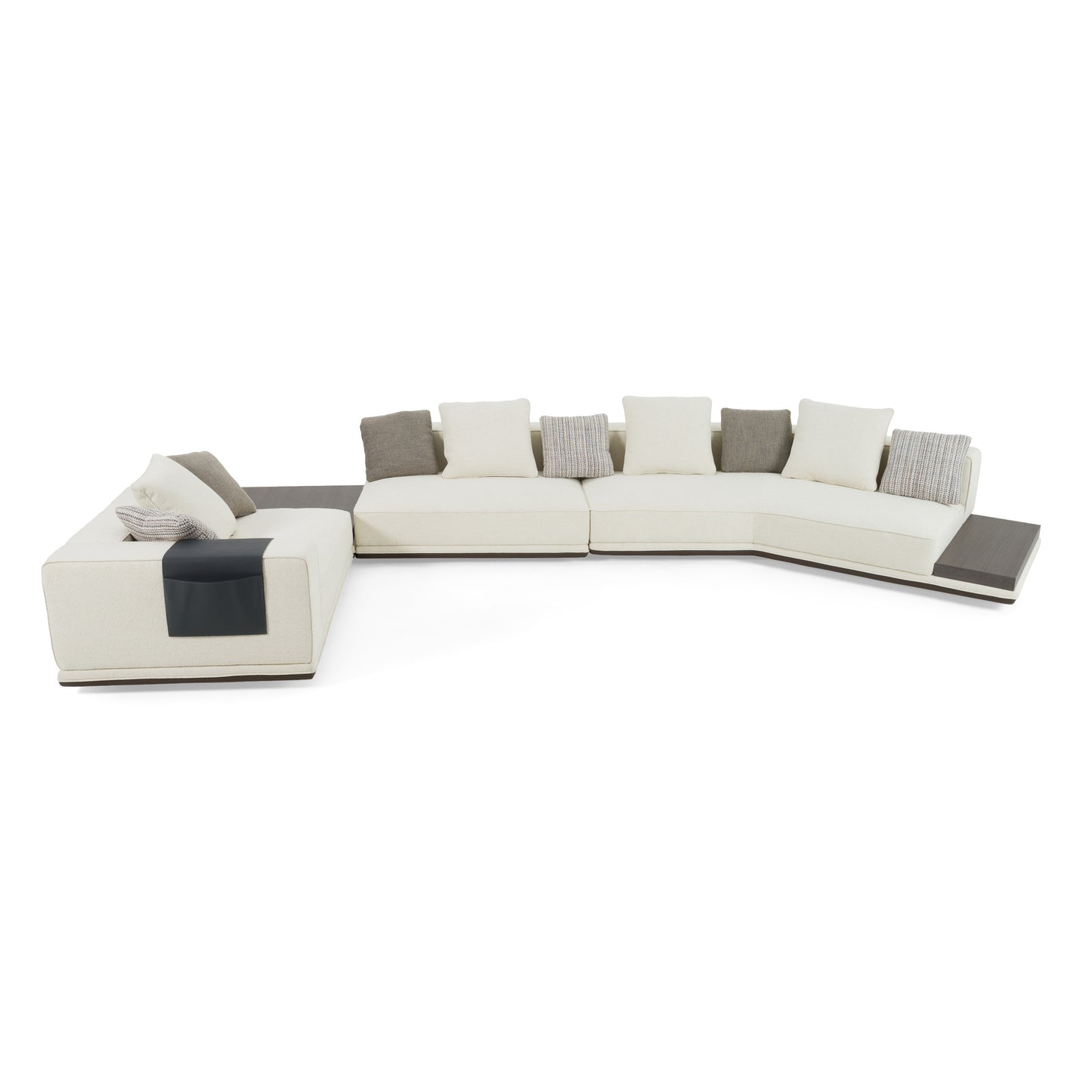 Lamod Siret Modern Ivory Fabric Modular Sectional W/ Coffee Table