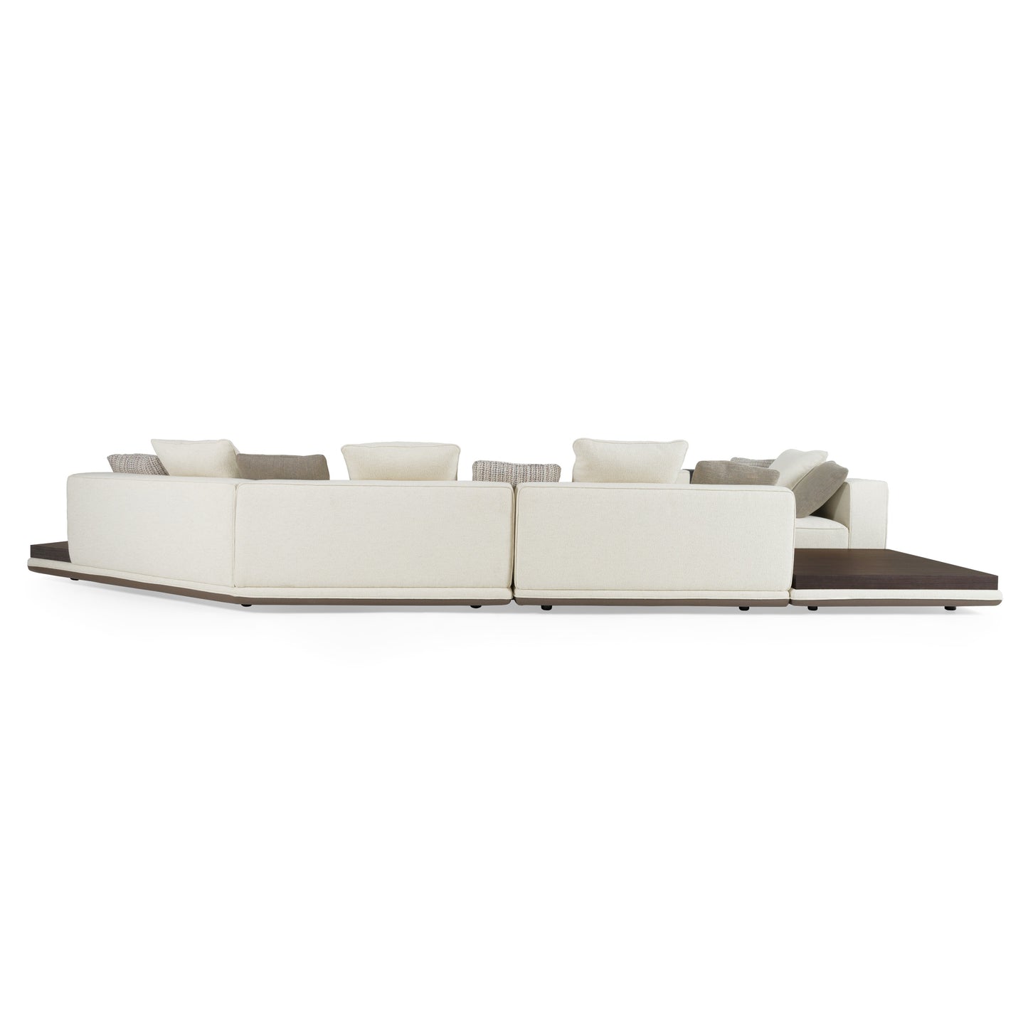Lamod Siret Modern Ivory Fabric Modular Sectional W/ Coffee Table