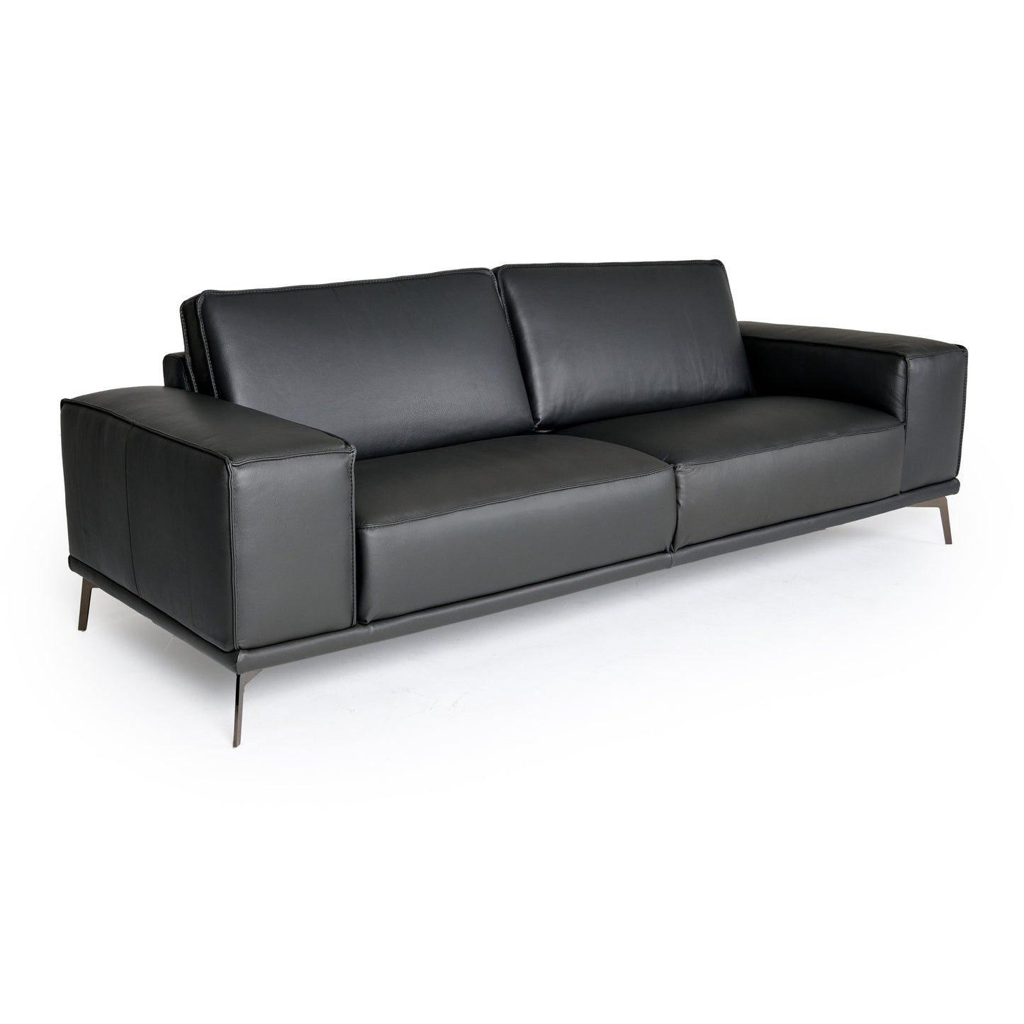 Lamod Italia Soho Italian Grey Nirvana Fume Leather Sofa