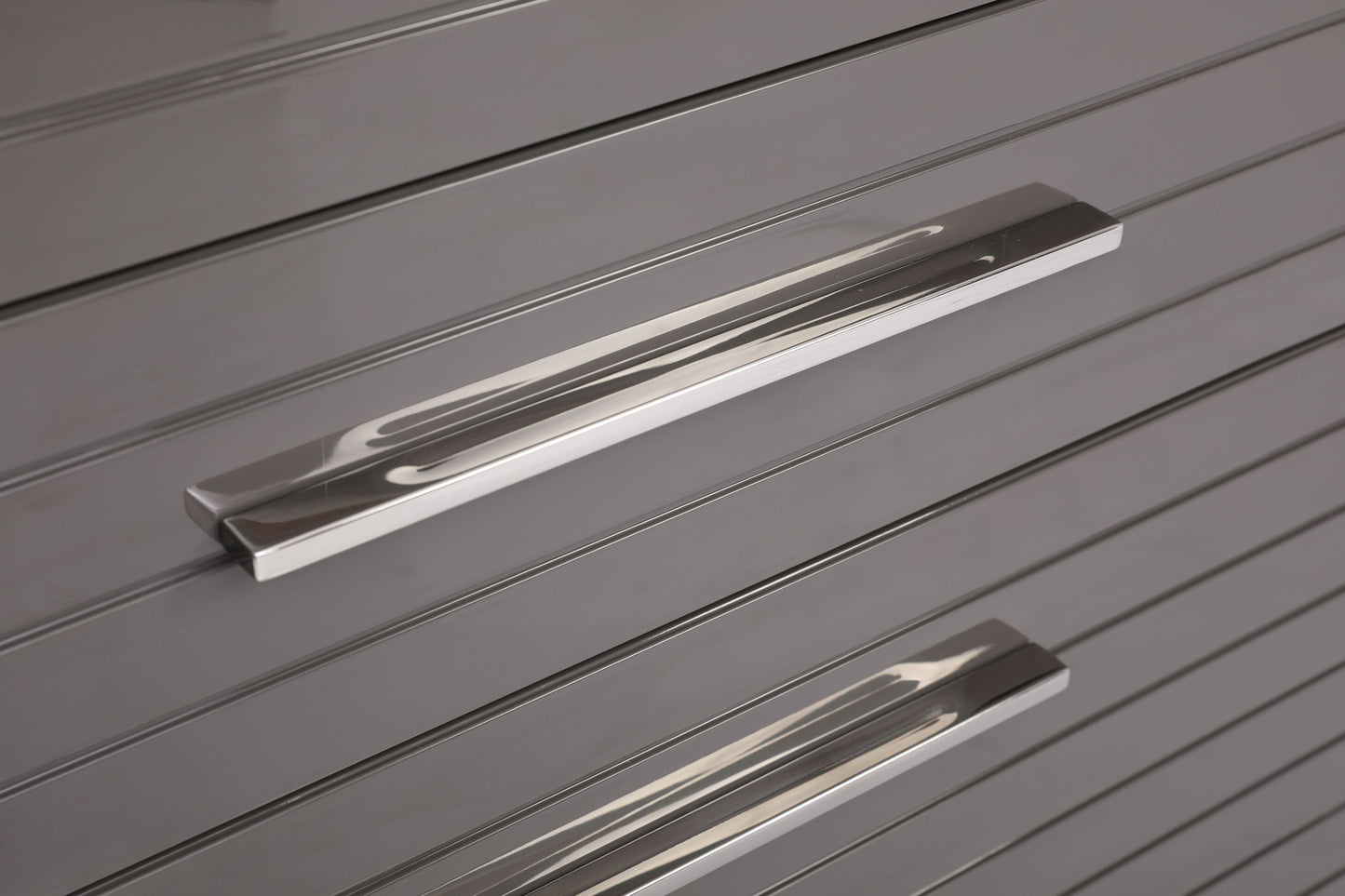 Modrest Splendor Grey High Gloss Slatted Chest
