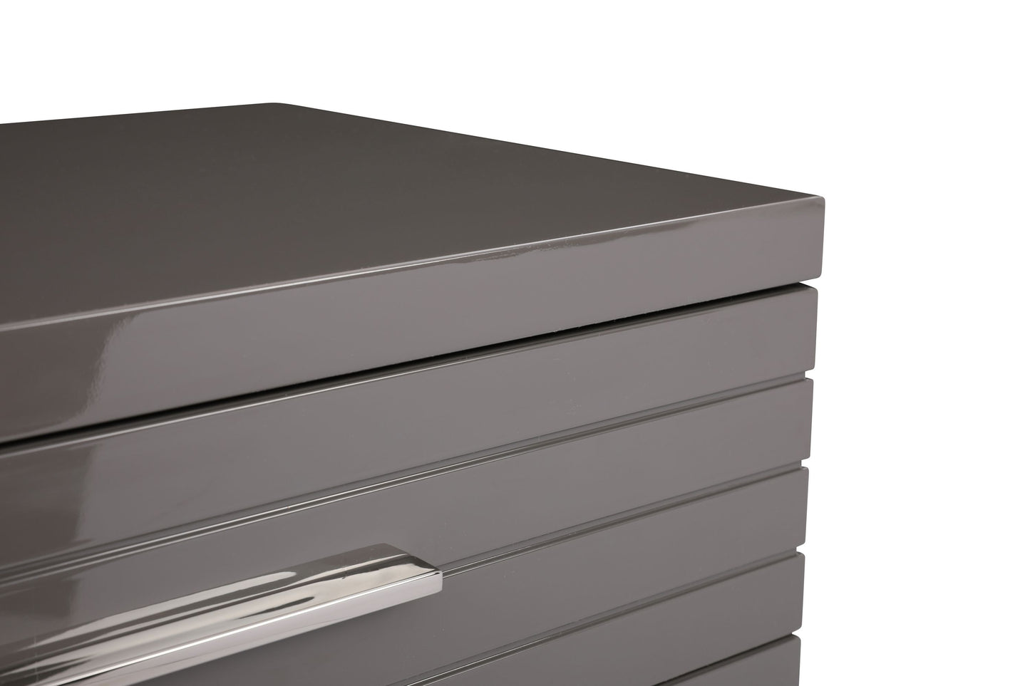 Modrest Splendor Grey High Gloss Slatted Chest