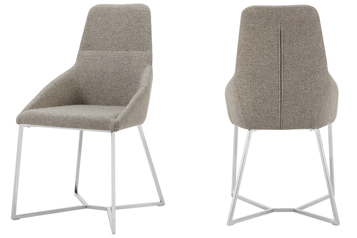 Stark Modern Light Grey Fabric Dining Chair