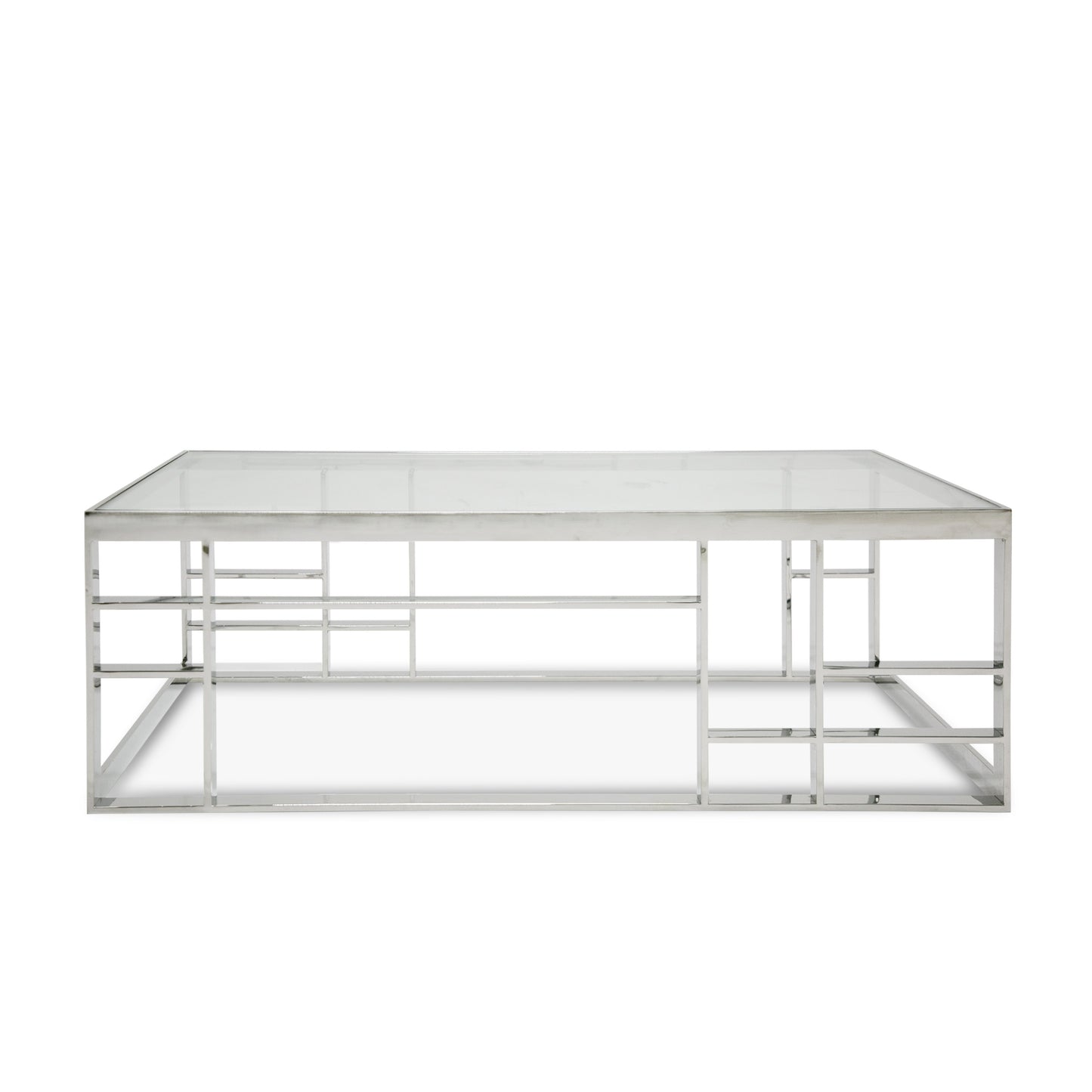 Modrest Stephen Modern Glass and Stainless Steel Coffee Table