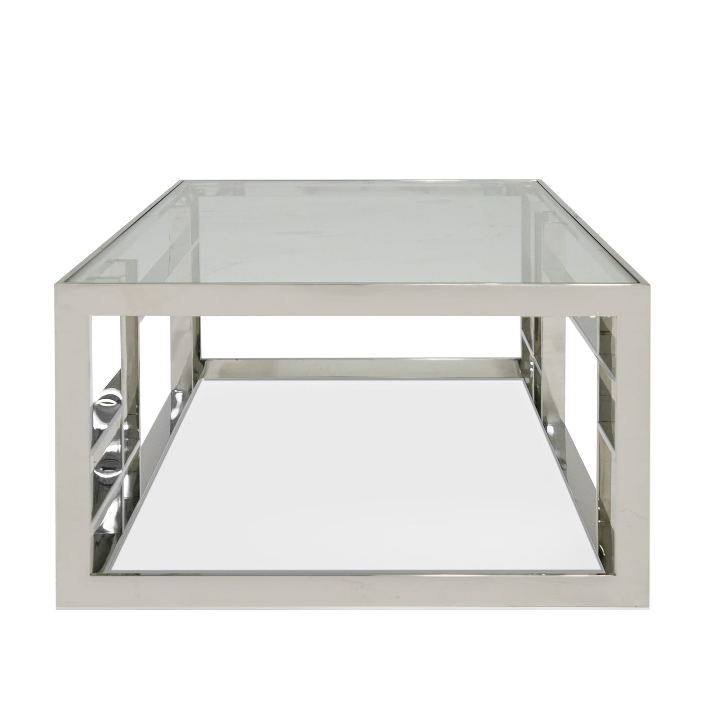 Modrest Stephen Modern Glass and Stainless Steel Coffee Table