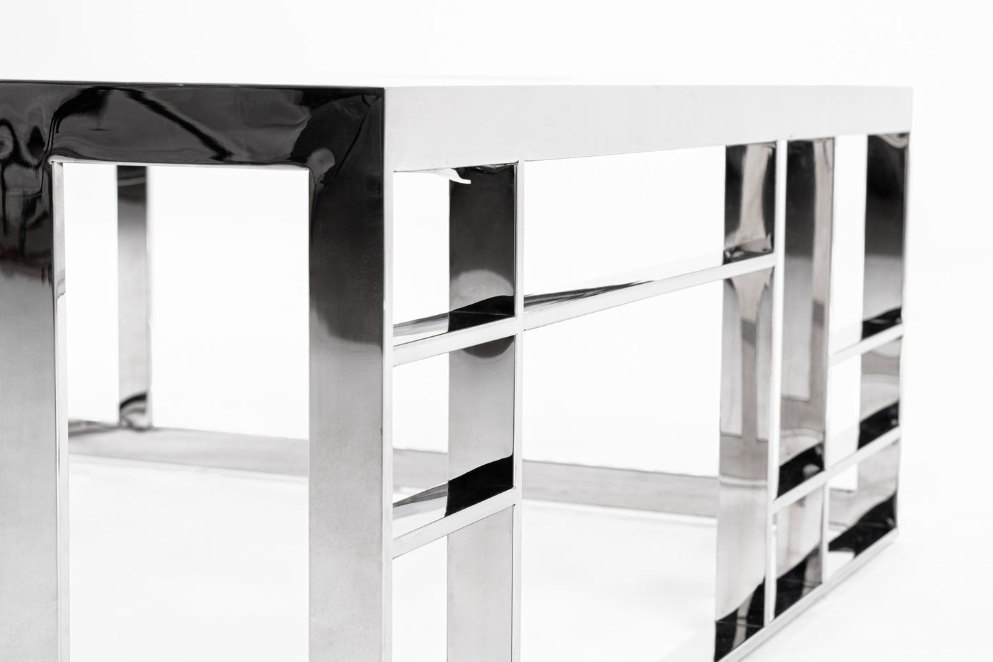 Modrest Stephen Modern Glass and Stainless Steel Square Coffee Table