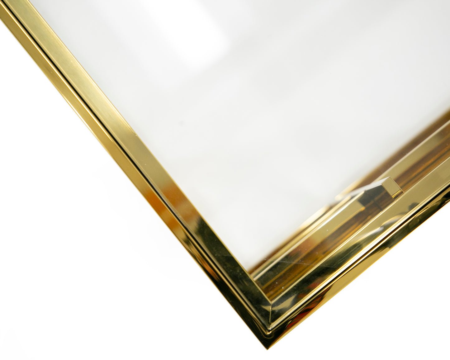 Modrest Stephen Modern Glass and Gold Stainless Steel Square Coffee Table