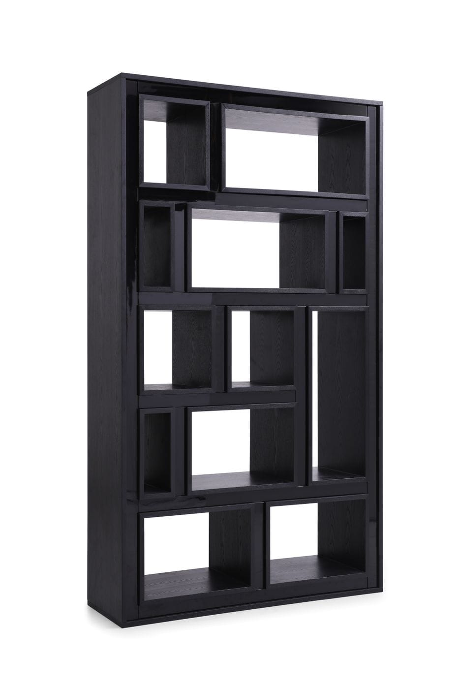Modrest Suffolk Contemporary Black Ash Bookcase