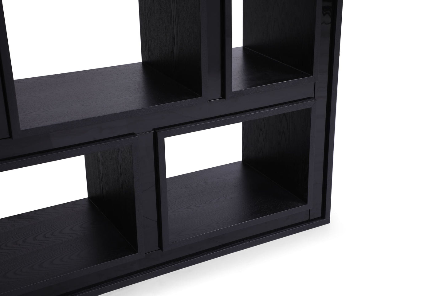 Modrest Suffolk Contemporary Black Ash Bookcase