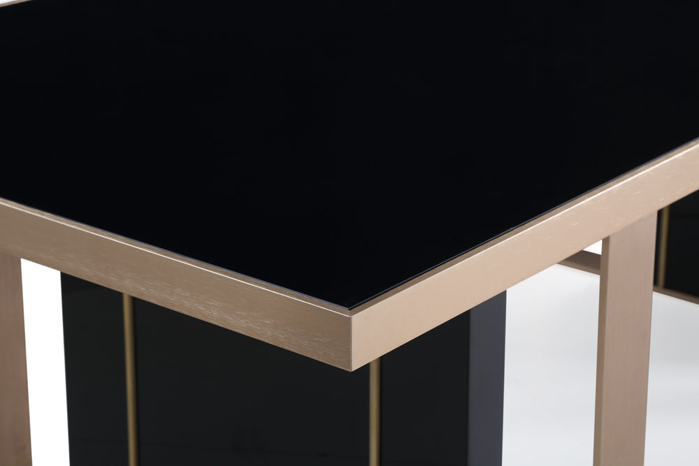 Nova Domus Cartier Modern Black and Rosegold Dining Table