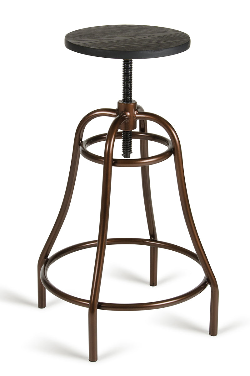 Modrest Fritch Modern Black and Bronze Bar Stool