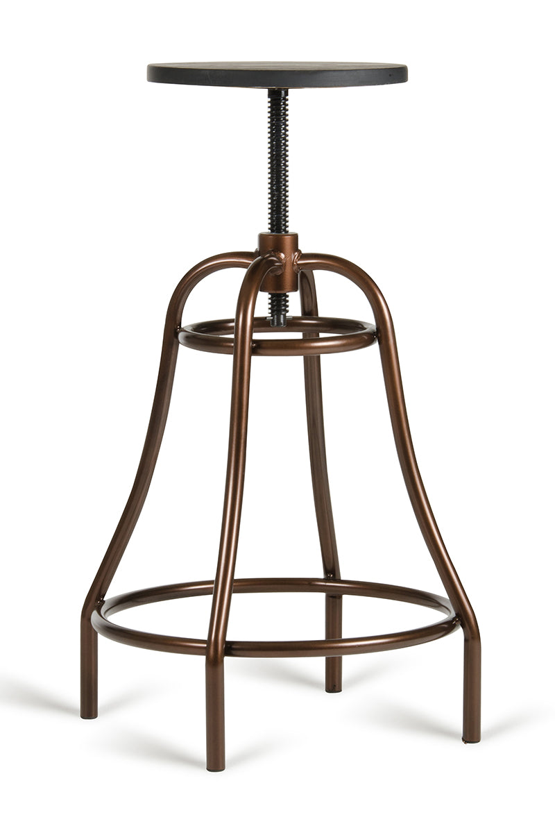 Modrest Fritch Modern Black and Bronze Bar Stool