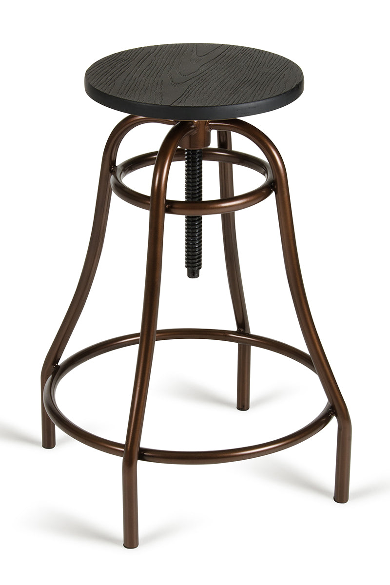 Modrest Fritch Modern Black and Bronze Bar Stool