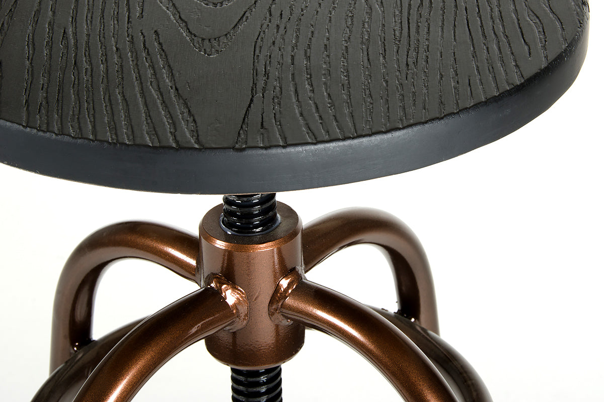 Modrest Fritch Modern Black and Bronze Bar Stool