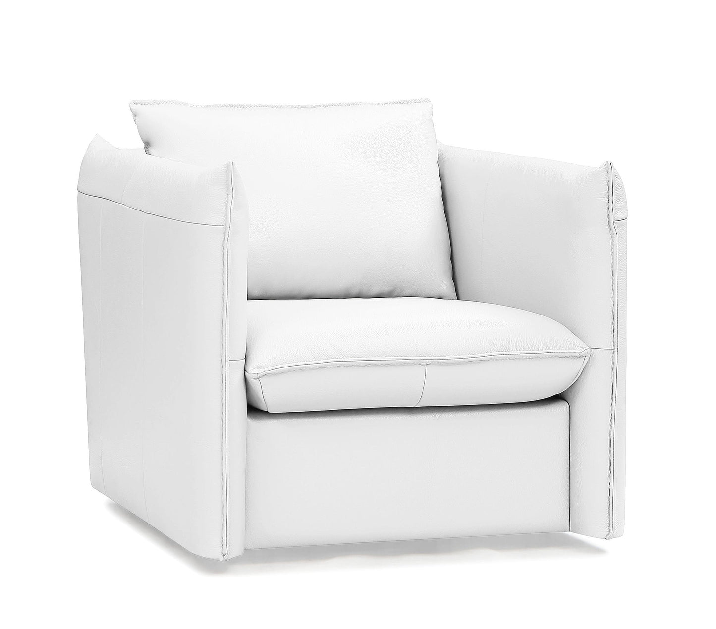Divani Casa Tamworth Modern White Leather Swivel Lounge Chair