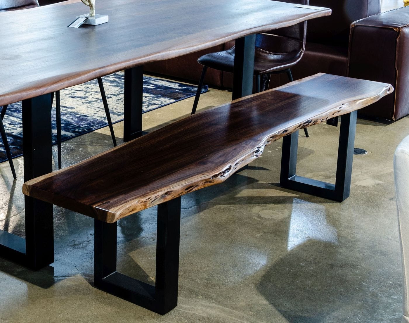 Modrest Taylor Large Modern Live Edge Wood Dining Bench