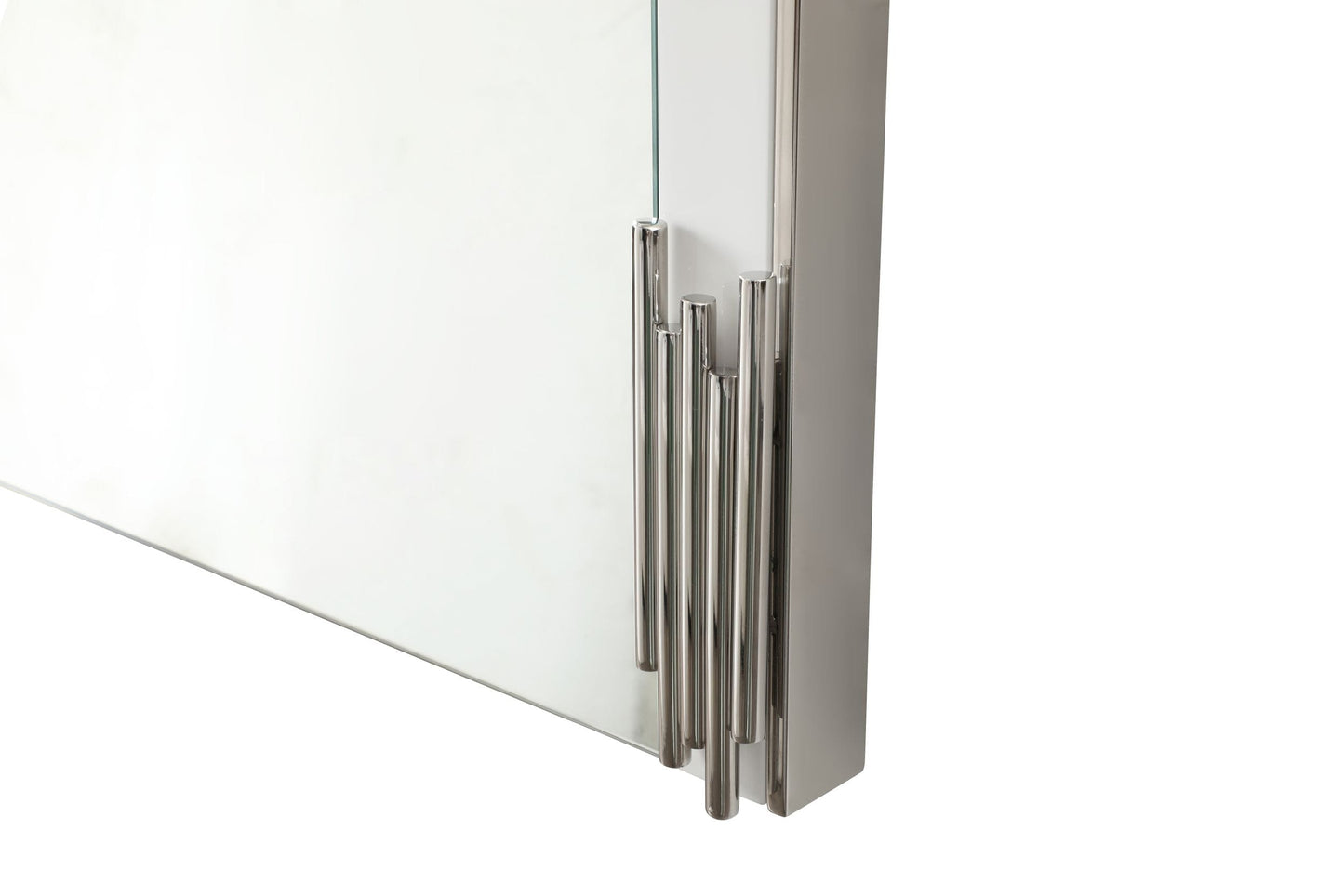 Modrest Token Modern White and Stainless Steel Mirror