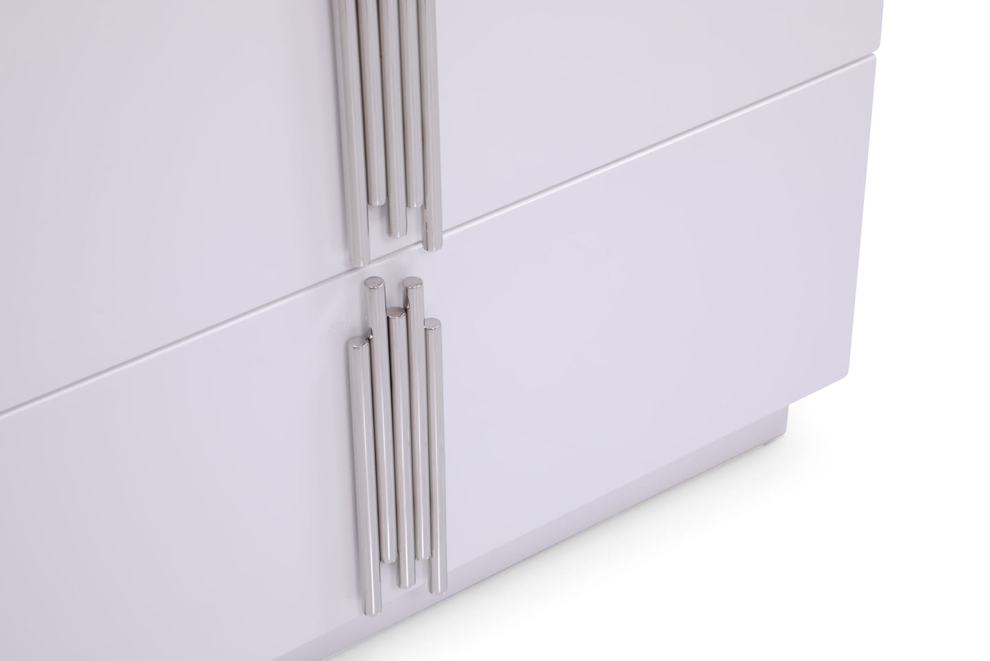 Modrest Token Modern Glossy White and Stainless Steel Chest