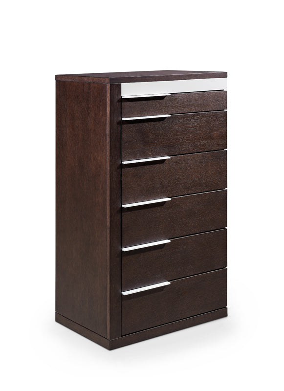 Modrest Torino Modern Brown Oak and Grey Chest