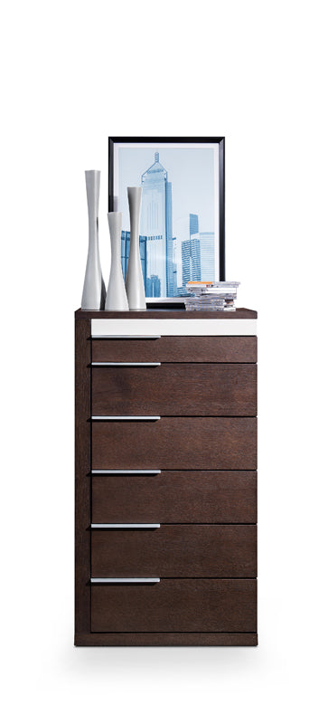 Modrest Torino Modern Brown Oak and Grey Chest