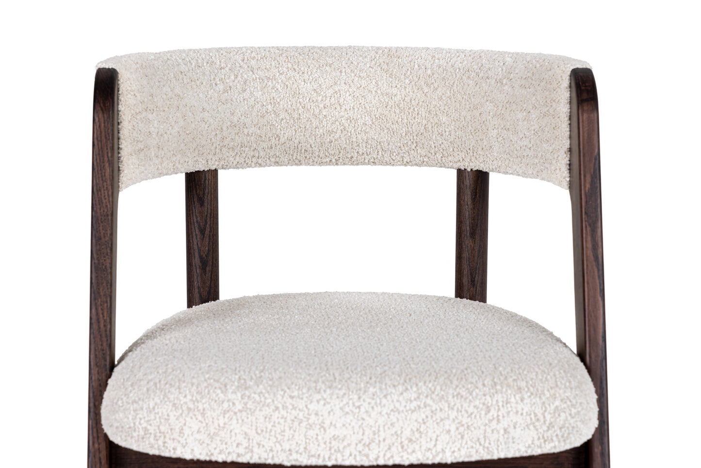 Modrest Vegas Modern Cream Fabric Walnut Oak Dining Chair