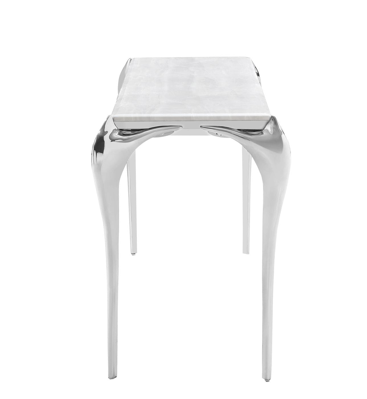 Modrest Vince Faux Marble and Stainless Steel Console Table