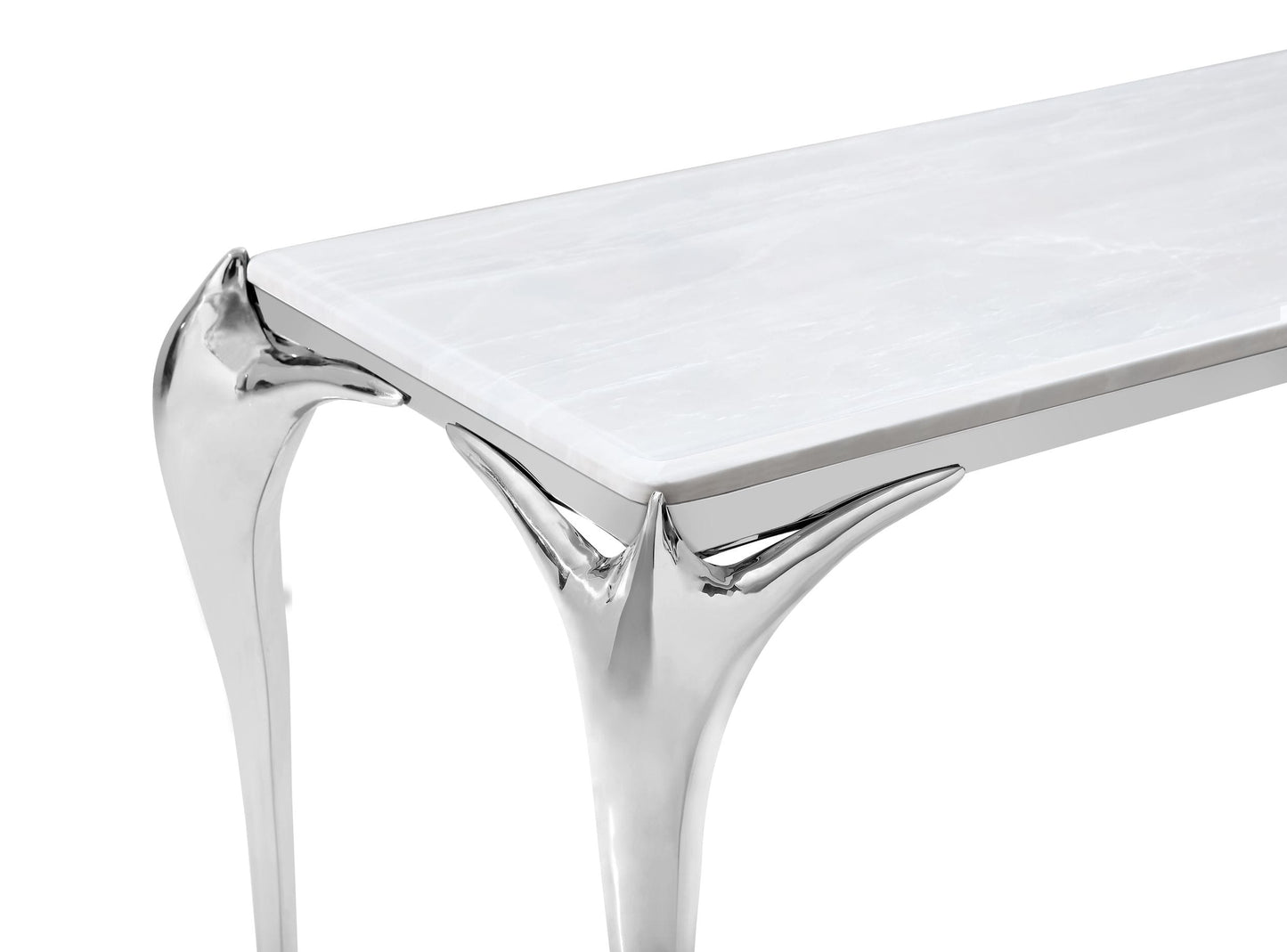Modrest Vince Faux Marble and Stainless Steel Console Table
