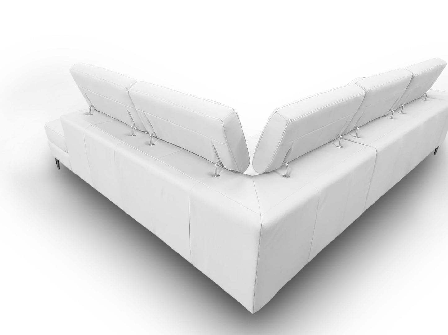 Lamod Italia Viola Italian Contemporary White Leather Right Facing Sectional Sofa