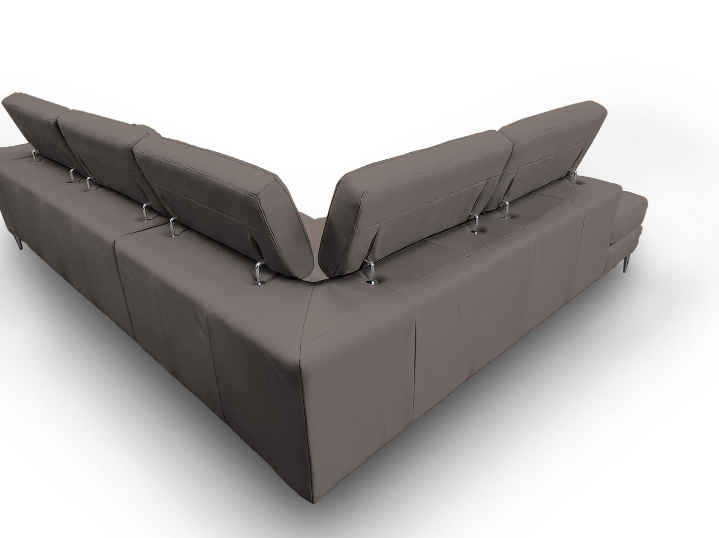 Lamod Italia Viola Italian Contemporary Grey Leather Left Facing Sectional Sofa