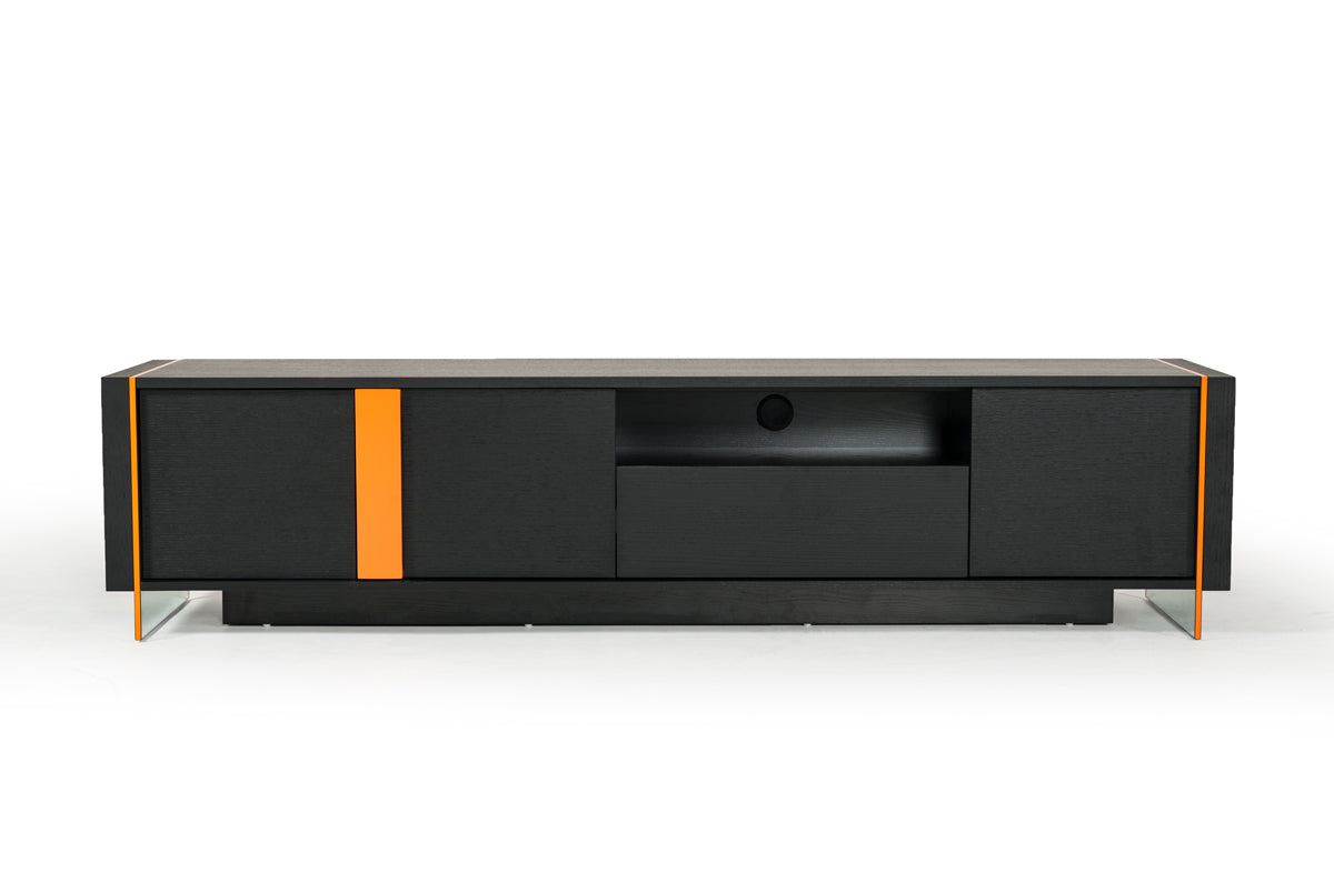 Modrest Vision Modern Black Oak Floating TV Stand