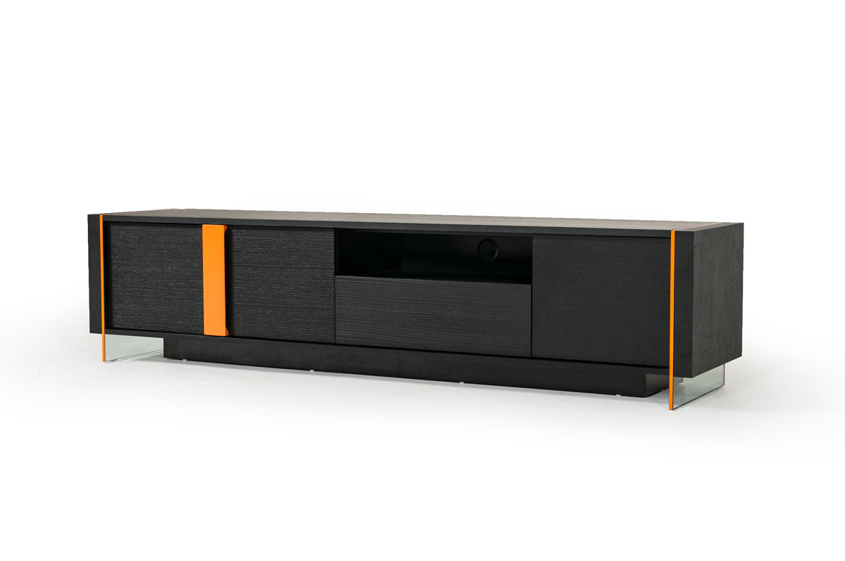 Modrest Vision Modern Black Oak Floating TV Stand