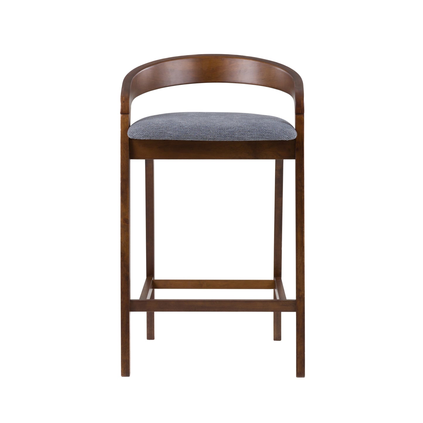 Modrest Vougler Modern Grey Fabric Walnut Counter Chair