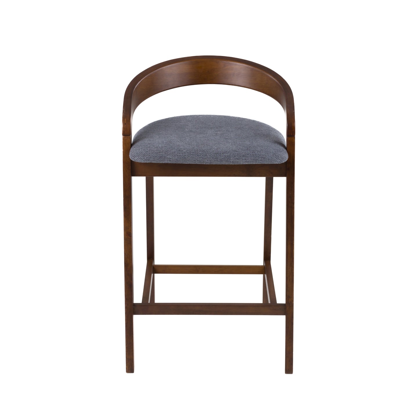 Modrest Vougler Modern Grey Fabric Walnut Counter Chair