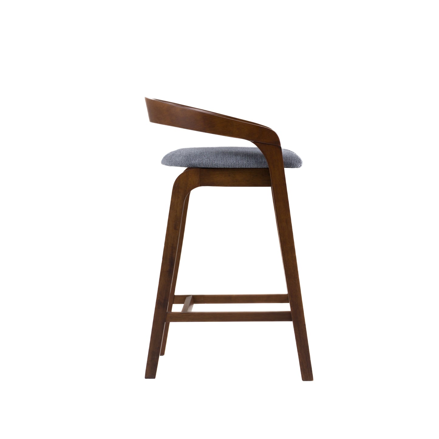 Modrest Vougler Modern Grey Fabric Walnut Counter Chair
