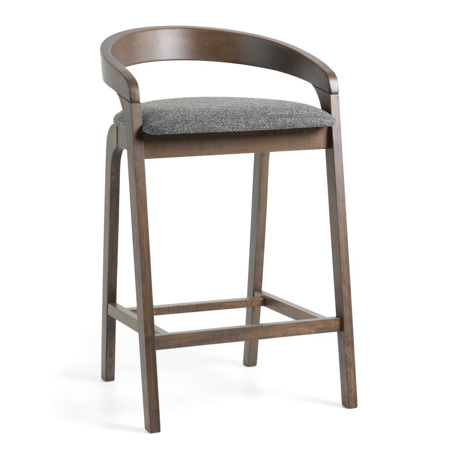 Modrest Vougler Modern Grey Fabric Wenge Counter Chair