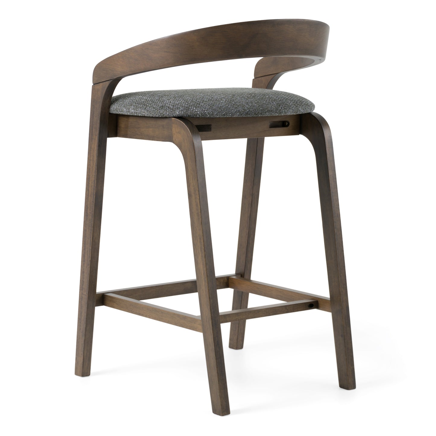 Modrest Vougler Modern Grey Fabric Wenge Counter Chair