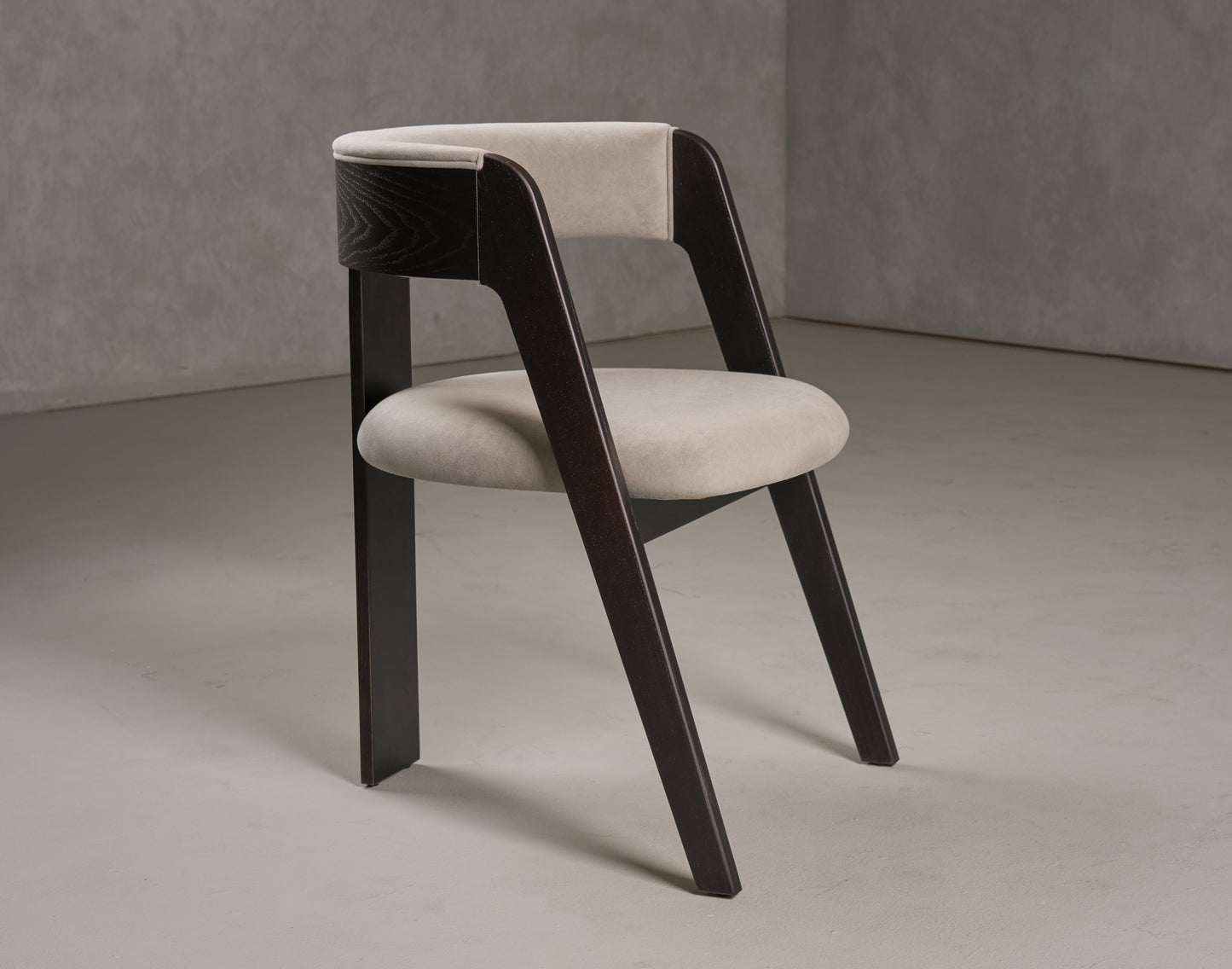 Modrest Washington Modern Grey Fabric Ebony Oak Dining Chair
