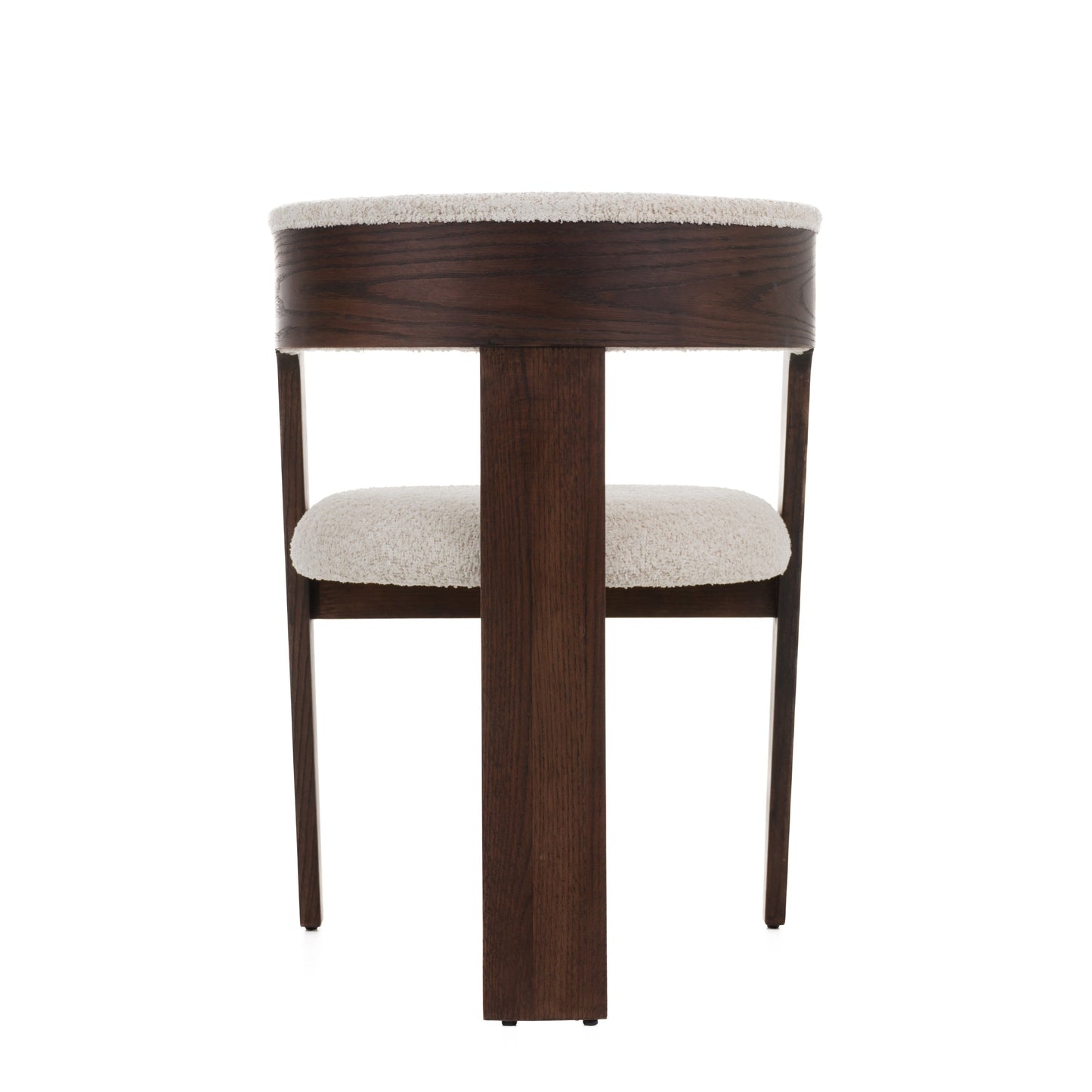 Modrest Washington Modern Cream Fabric Brown Oak Dining Chair