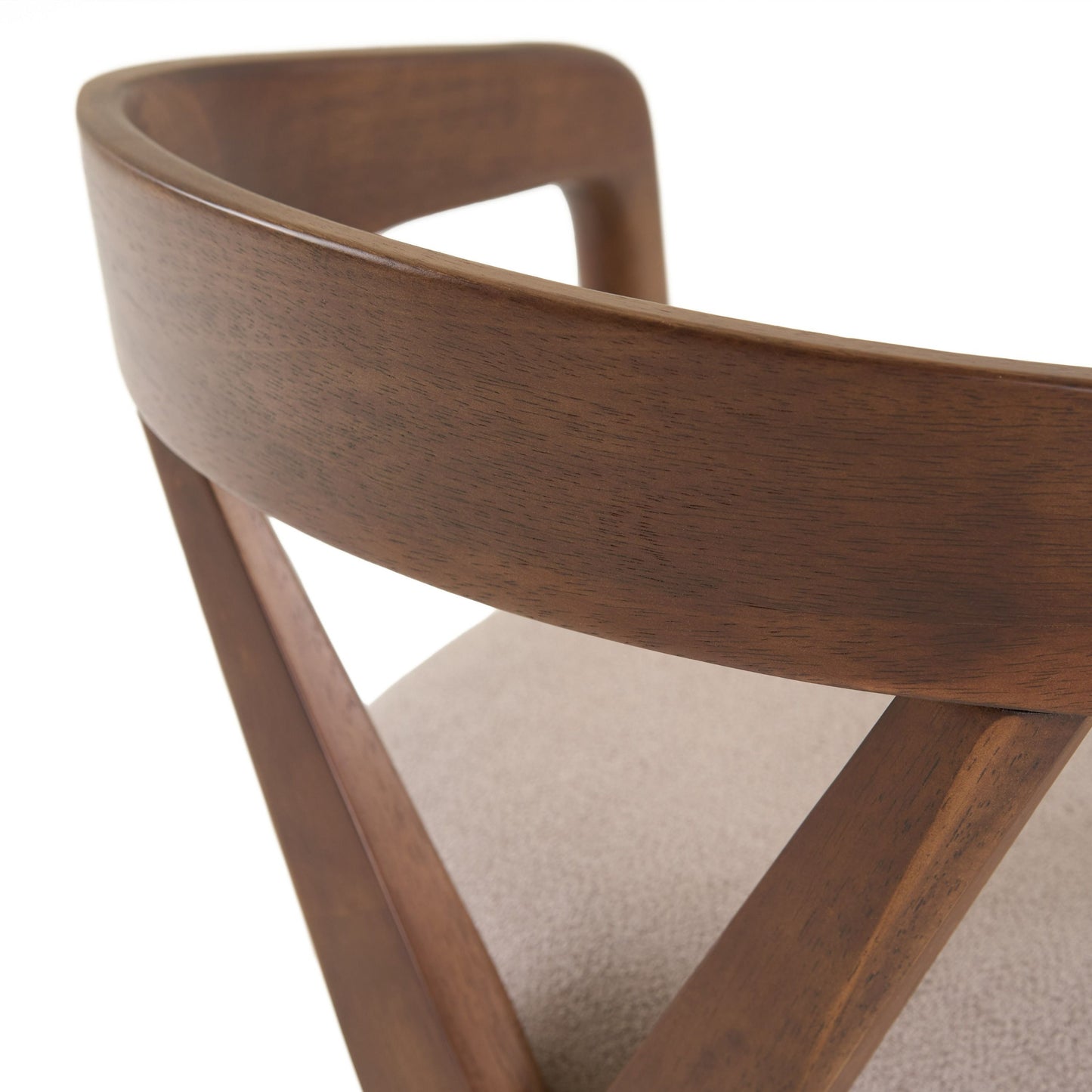 Modrest Weiss Mid-Century Modern Walnut Round Dining Table 6 Chair Set