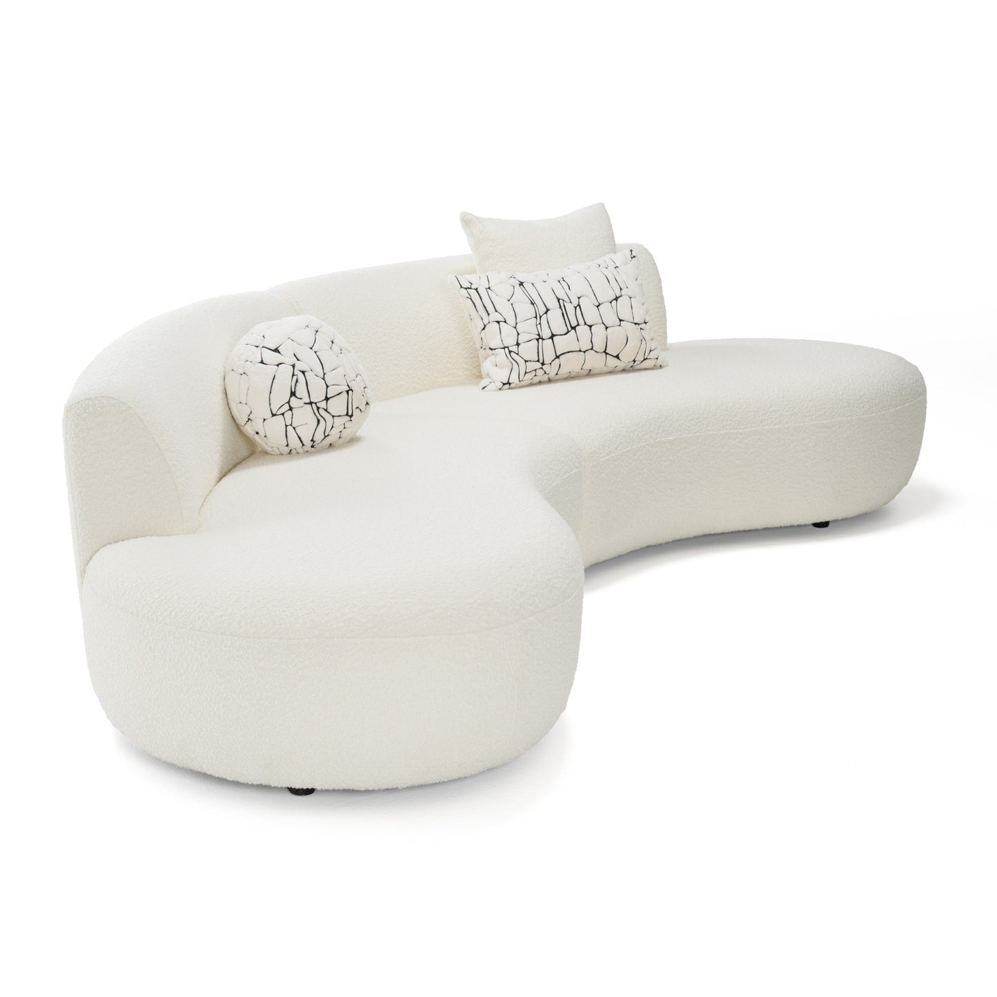 Divani Casa Weldon Modern Cream Fabric Curved Sectional