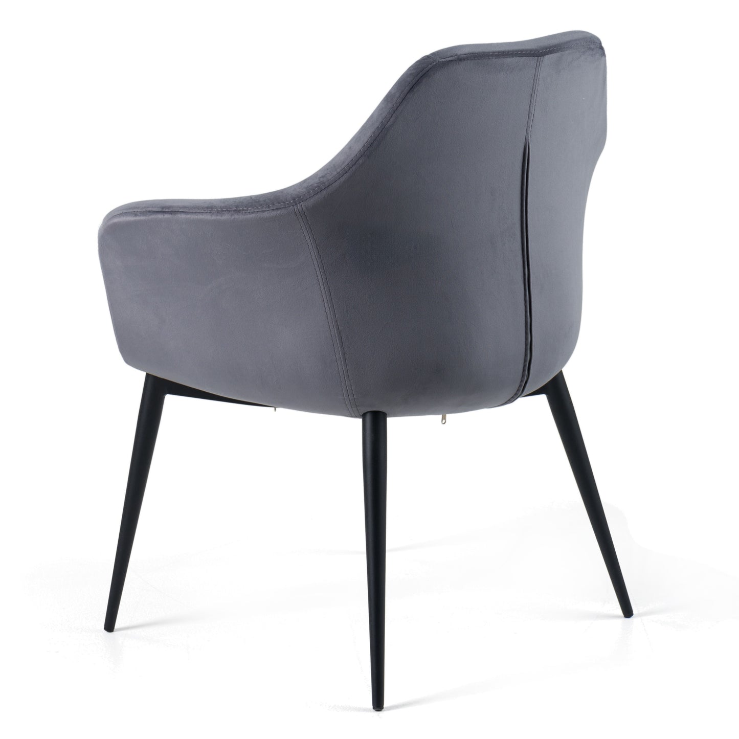 Modrest Wilson Modern Grey Velvet and Black Dining Chair