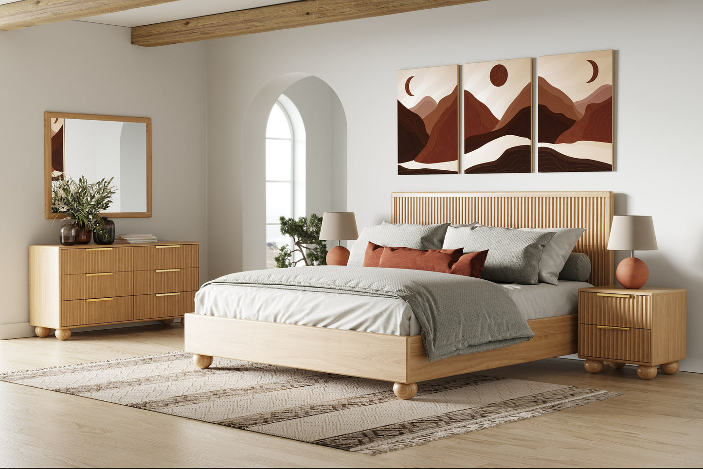 Modrest Winters Modern Natural Oak Bed