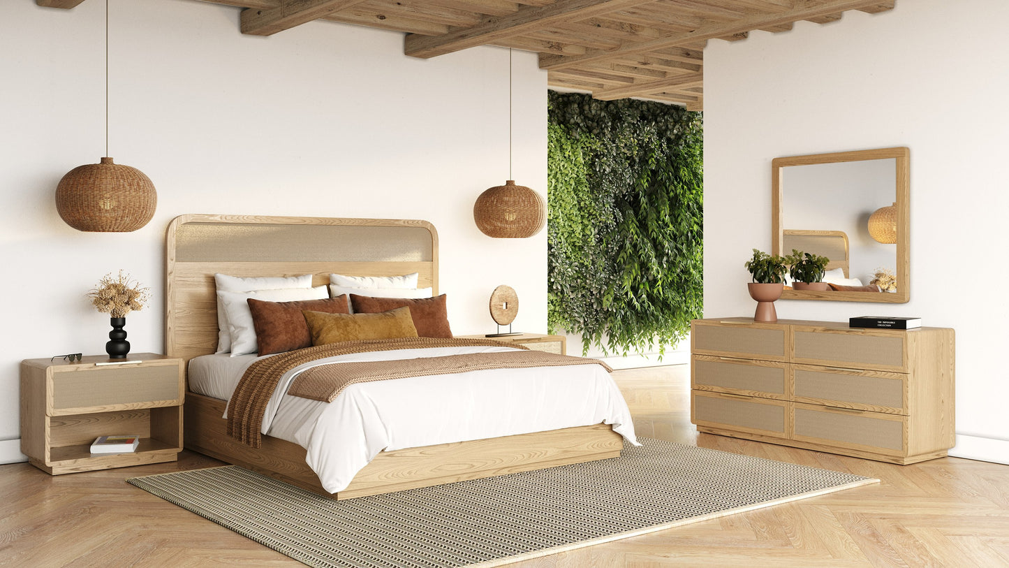 Modrest Gavin Modern Natural Ash Rattan Dresser