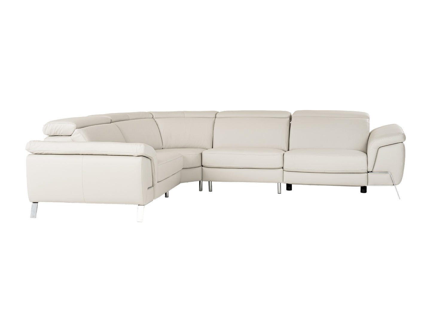 Lamod Italia Mini Wonder Italian Modern Grey Leather Sectional Sofa with Recliners
