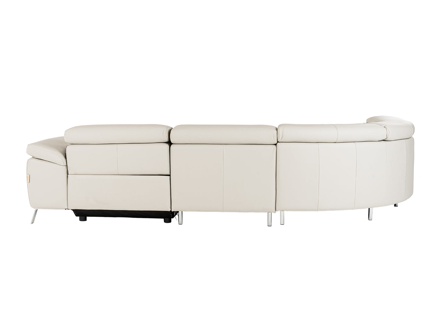 Lamod Italia Mini Wonder Italian Modern Grey Leather Sectional Sofa with Recliners