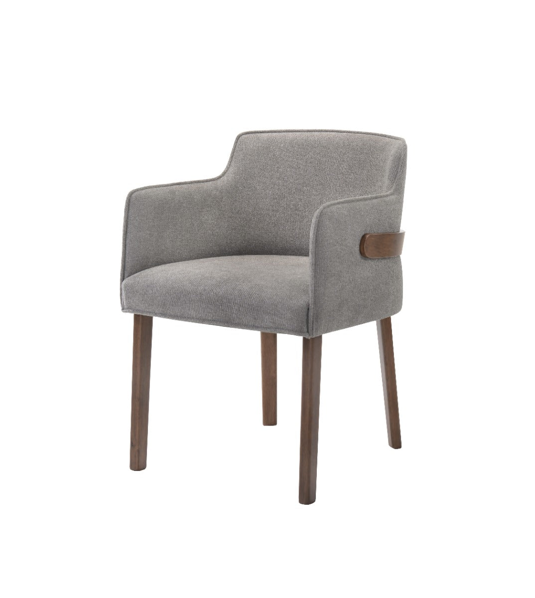 Modrest Jordan Modern Walnut and Grey Dining Set