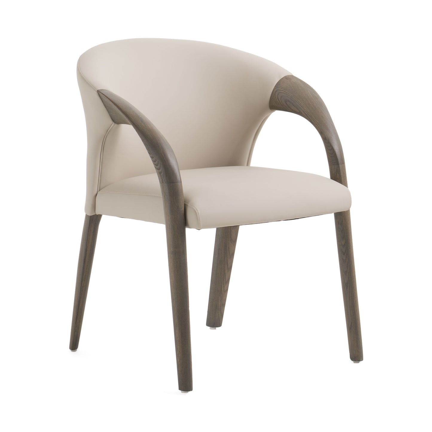 Modrest Wynetta Mid-Century Modern Grey Vegan Leather Grey Ash Dining Chair