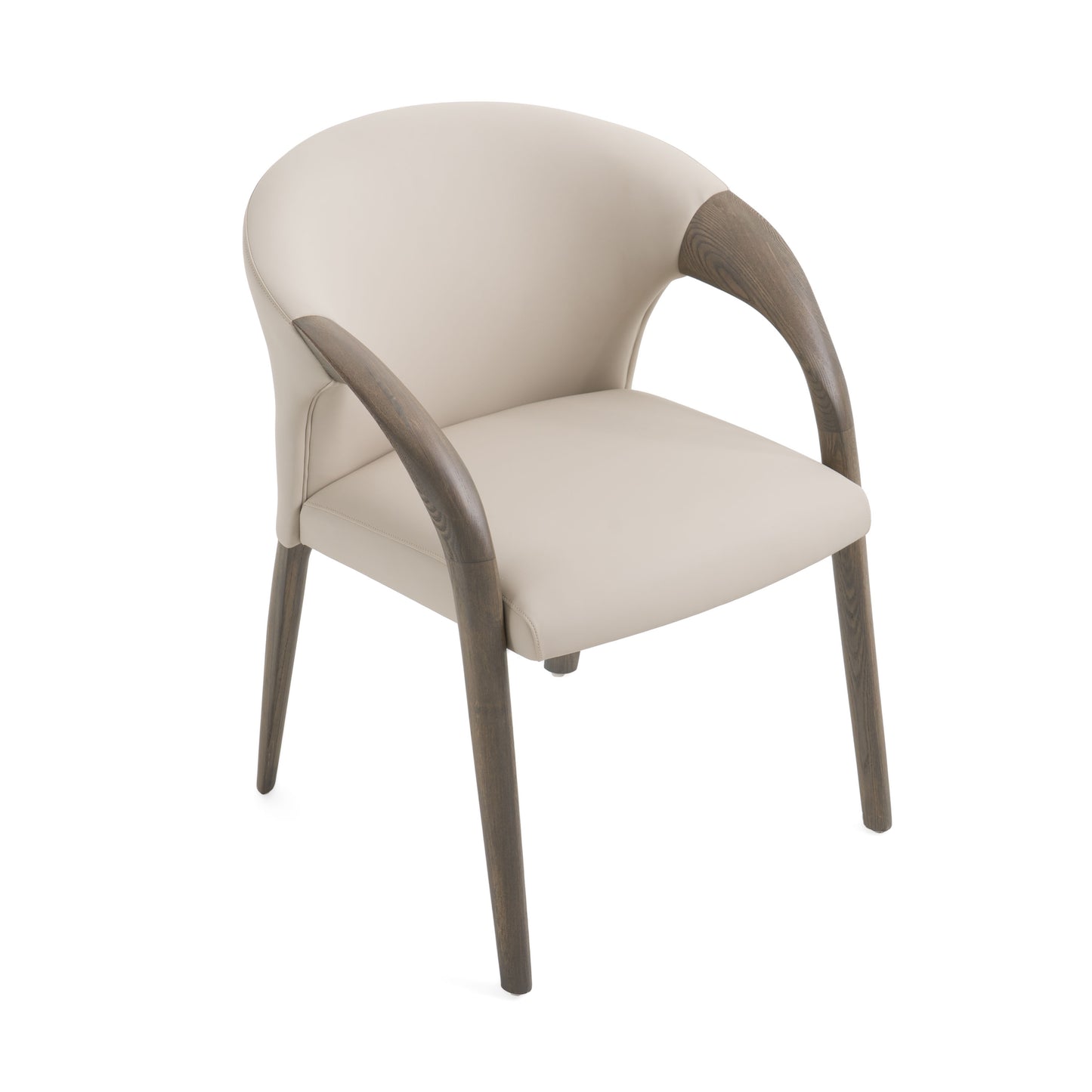 Modrest Wynetta Mid-Century Modern Grey Vegan Leather Grey Ash Dining Chair