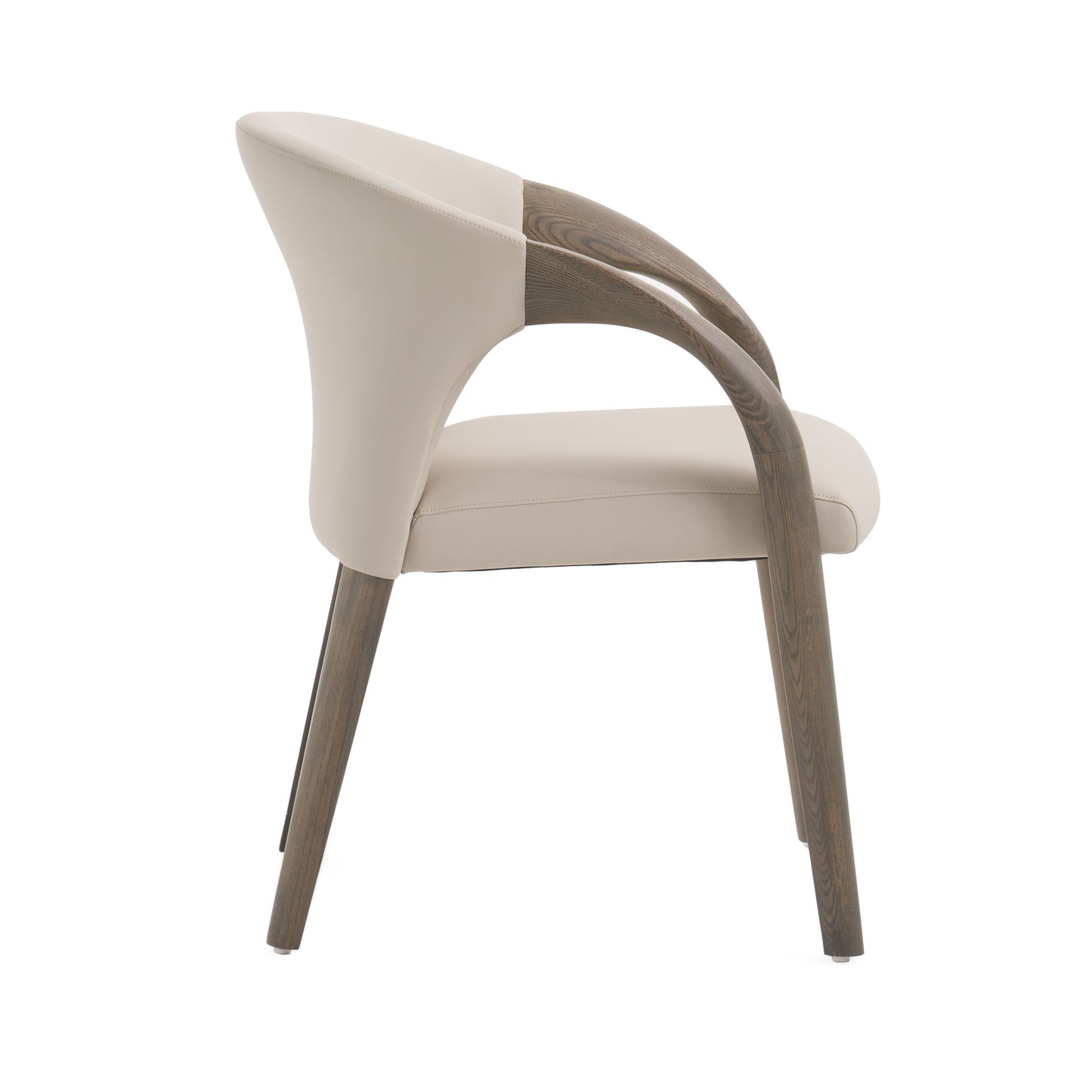 Modrest Wynetta Mid-Century Modern Grey Vegan Leather Grey Ash Dining Chair