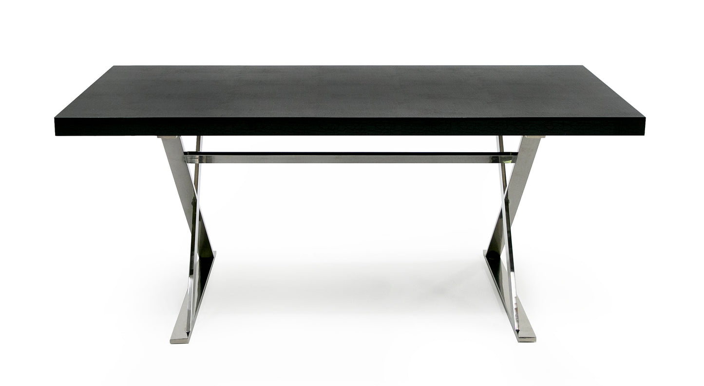 Xavier Modern Black Crocodile Stainless Steel Dining Table