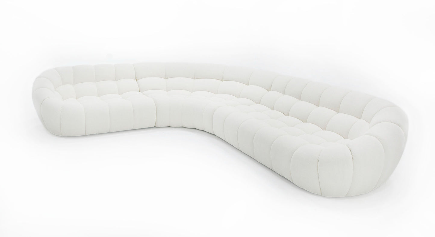 Divani Casa Yolonda Off-White Fabric Sectional Sofa